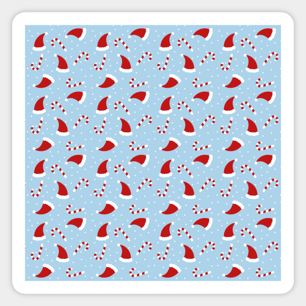 Candy Cane Santa Hat Christmas Pattern Sticker by Lastdrop